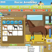 Screenshot of Horse Academy game on Facebook