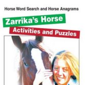 The cover of the activity book Horse Word Search and Horse Anagrams Zarrika's Horse Activities and Puzzles by Charlotte duPont Donaldson.