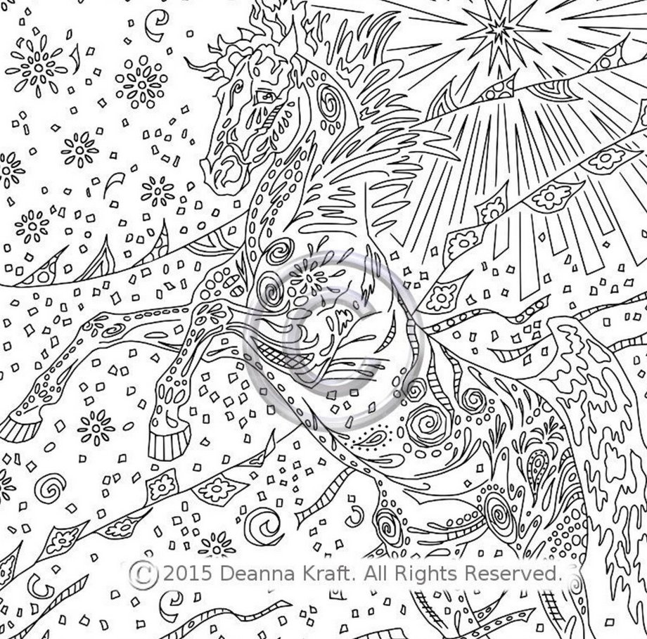 horse coloring page kids rearing