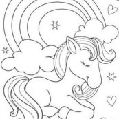 A coloring page featuring a sweet pony.