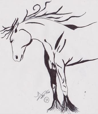 Silhouette horse drawing