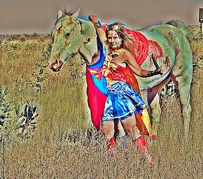 Zombie Superheroes HORSE AND RIDER